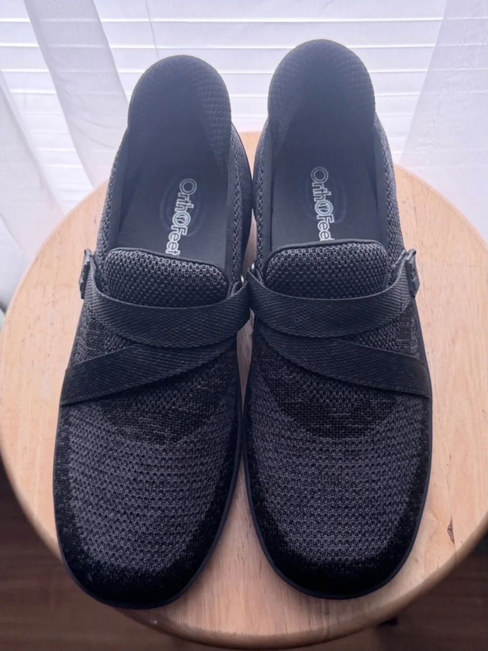NEW Orthofeet Womens Knit Slip-On Comfort Loafer in Gray and Black Wide D - Picture 3 of 11
